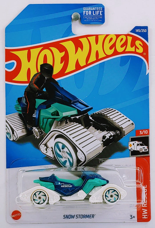 Hot Wheels 2022 - Collector # 145/250 - HW Rescue 3/10 - Snow Stormer - Aqua & Blue - USA