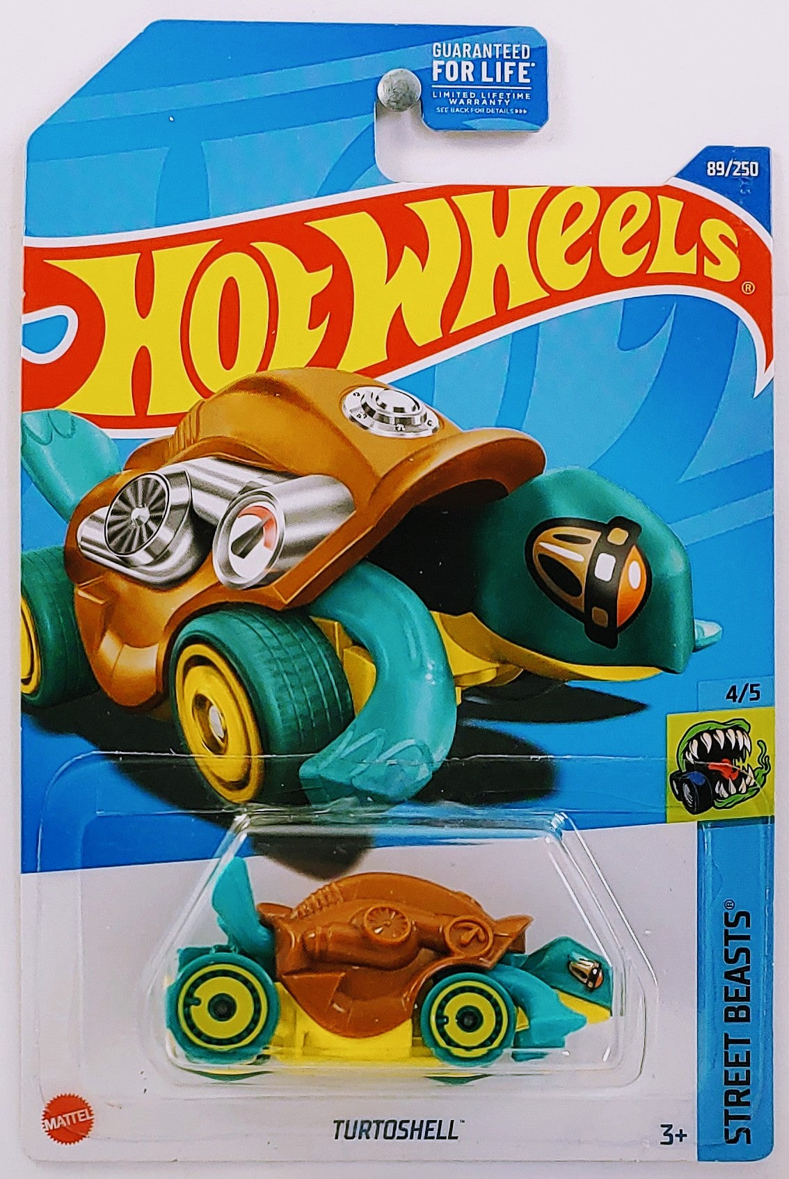 Hot Wheels 2022 - Collector # 089/250 - Street Beasts 4/5 - Turtoshell - Brown & Teal - USA