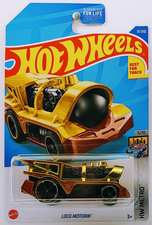 Hot Wheels 2022 - Collector # 031/250 - HW Metro 5/10 - Loco Motorin' - Gold Chrome - USA