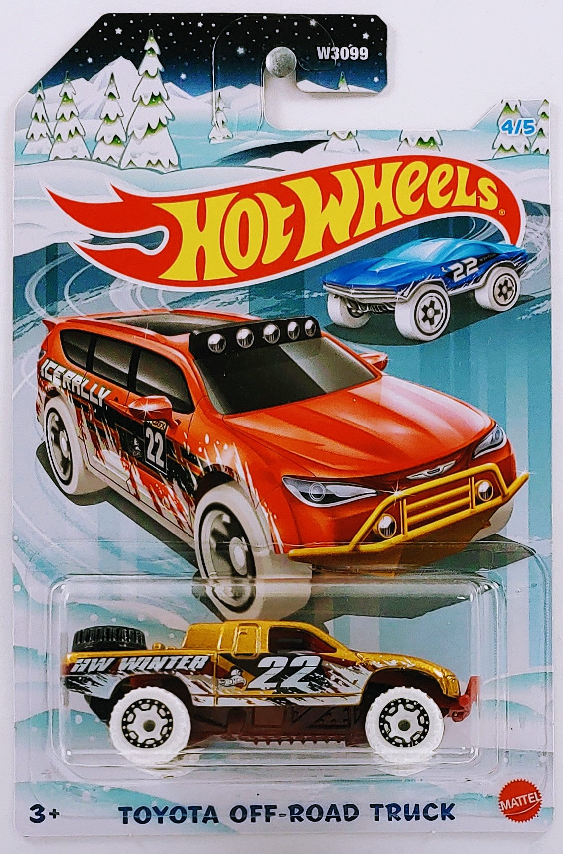 Hot Wheels 2022 - Holiday Hot Rods 4/5 - Toyota Off-Road Truck - Gold - Walmart Exclusive