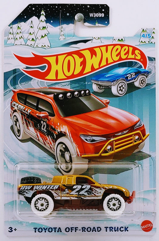 Hot Wheels 2022 - Holiday Hot Rods 4/5 - Toyota Off-Road Truck - Gold - Walmart Exclusive