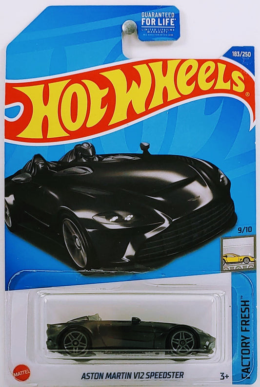 Hot Wheels 2022 - Collector # 183/250 - Factory Fresh 9/10 - Aston Martin V12 Speedster - Black - USA