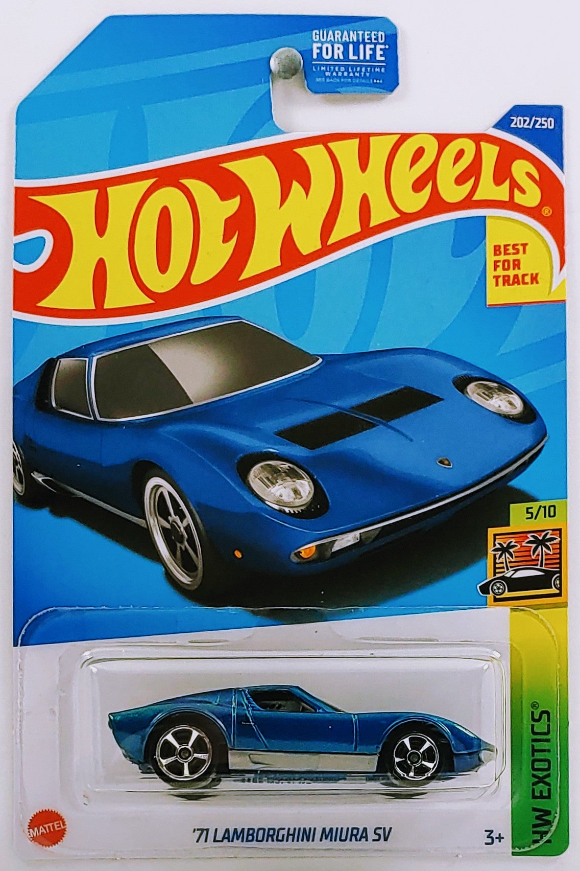 Hot Wheels 2022 - Collector # 202/250 - HW Exotics 5/10 - '71 Lamborghini Miura SV - Blue - USA