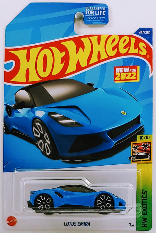 Hot Wheels 2022 - Collector # 247/250 - HW Exotics 10/10 - New Models - Lotus Emira - Blue - USA