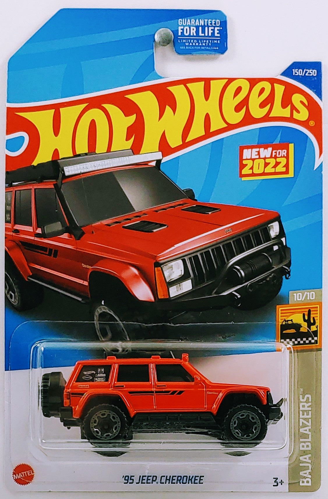 Hot Wheels 2022 - Collector # 150/250 - Baja Blazers 10/10 - New Models - '95 Jeep Cherokee - Red - USA