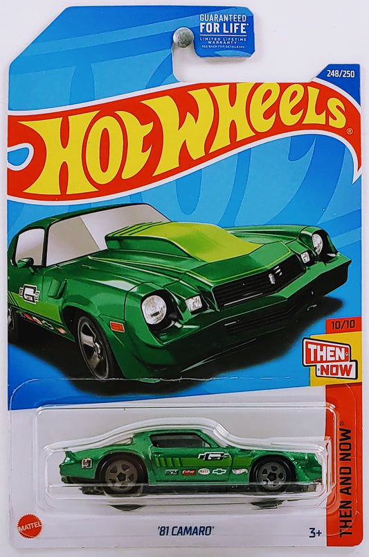 Hot Wheels 2022 - Collector # 248/250 - Then And Now 248/250 - '81 Camaro - Green - USA