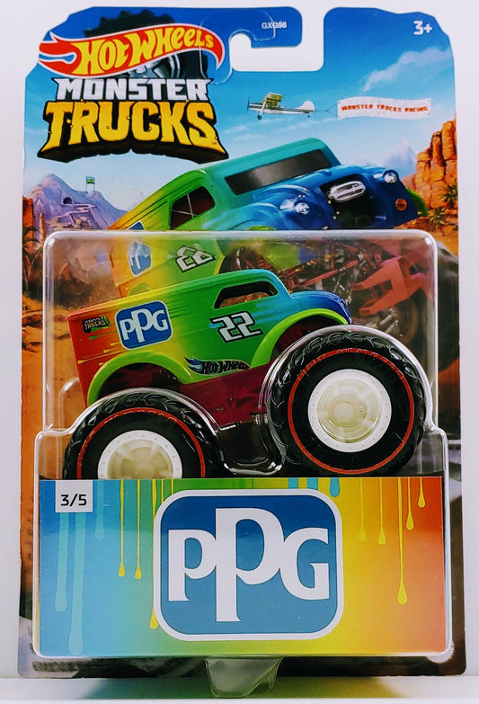 Hot Wheels 2022 - Monster Trucks Racing 3/5 - Dairy Delivery - Rainbow / PPG / #22 - Redline Tires