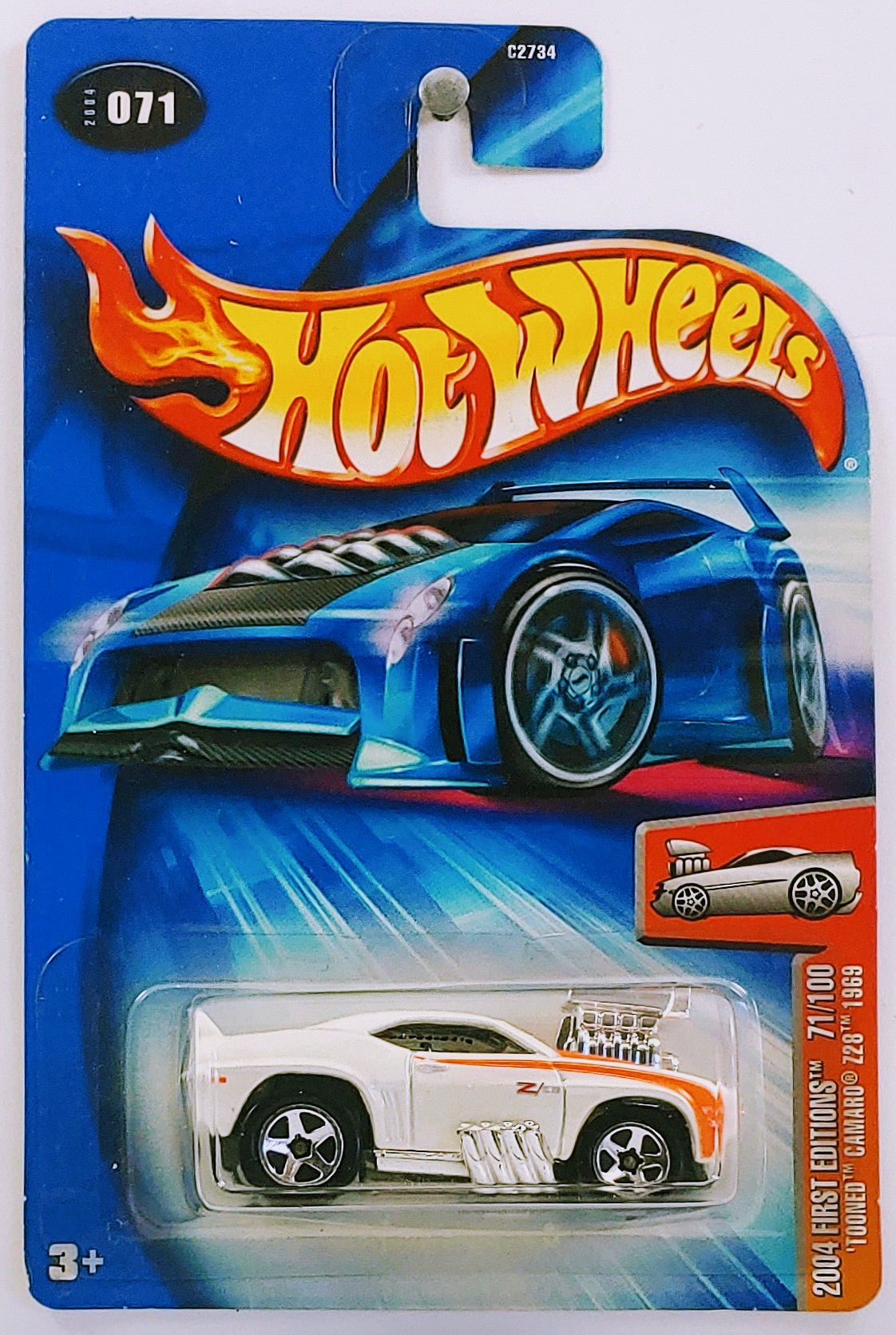 Hot Wheels 2004 - Collector # 071/212 - First Editions 71/100 - 'Tooned Camaro Z28 1969 - White - KMart Exclusive - USA