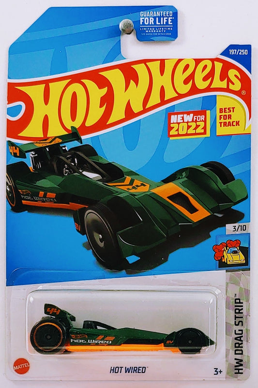 Hot Wheels 2022 - Collector # 197/250 - HW Drag Strip 3/10 - New Models - Hot Wired - Green - USA