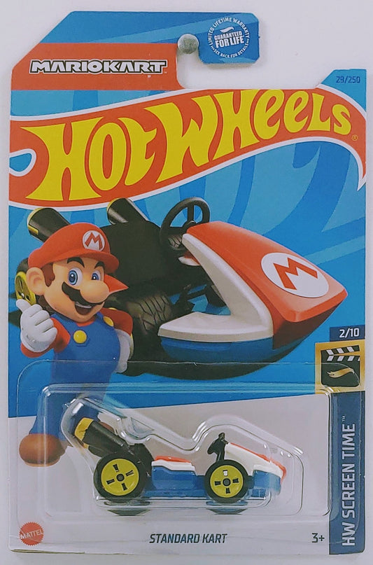 Hot Wheels 2023 - Collector # 025/250 - HW Screen Time 2/10 - Standard Kart (Mario Kart) - Red, White & Blue / Mario - USA