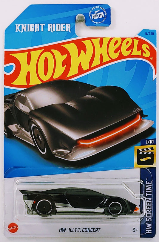 Hot Wheels 2023 - Collector # 006/250 - HW Screen Time 1/10 - HW K.I.T.T. Concept - Black - USA Card with Knight Rider