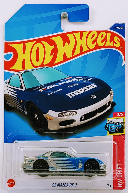 Hot Wheels 2022 - Collector # 177/250 - HW Drift 2/5 - '95 Mazda RX-7 - Gray / Falken - IC