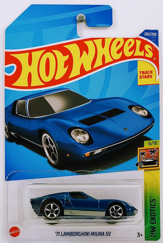 Hot Wheels 2022 - Collector # 202/250 - HW Exotics 5/10 - '71 Lamborghini Miura SV - Blue - IC