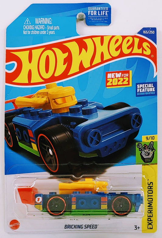 Hot Wheels 2022 - Collector # 165/250 - Experimotors 9/10 - New Models - Bricking Speed - Blue, Yellow, Red & Green - USA