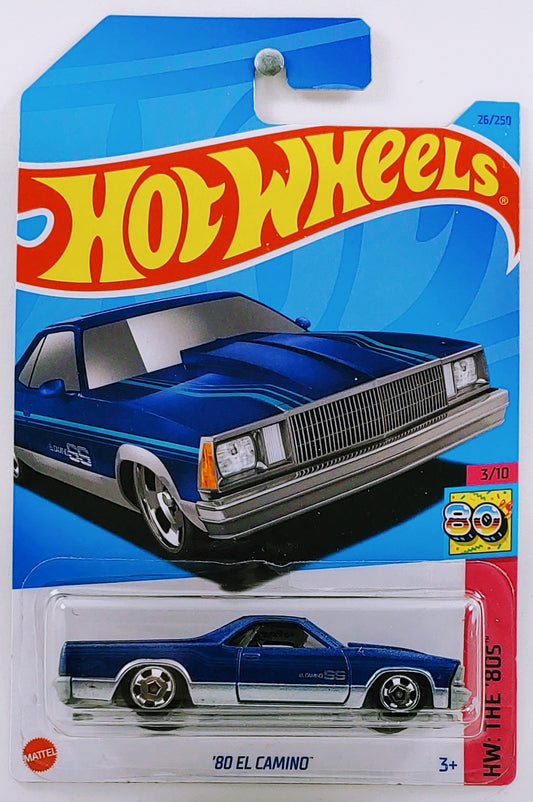 Hot Wheels 2023 - Collector # 026/250 - HW: The '80s 3/10 - '80 El Camino - Blue - IC