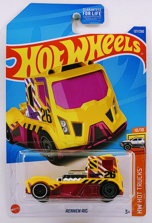 Hot Wheels 2022 - Collector 127/250 - HW Hot Trucks 10/10 - Rennen Rig - Yellow / #26 - USA