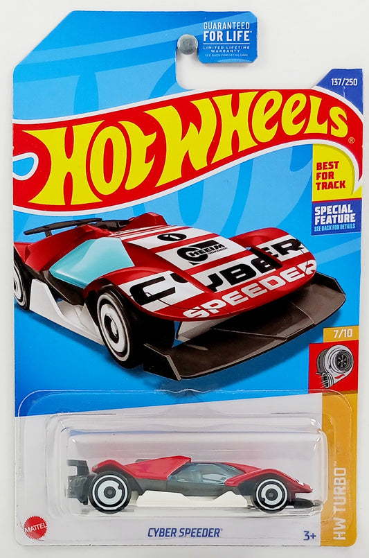 Hot Wheels 2022 - Collector # 137/250 - HW Turbo 7/10 - Cyber Speeded - Red - USA