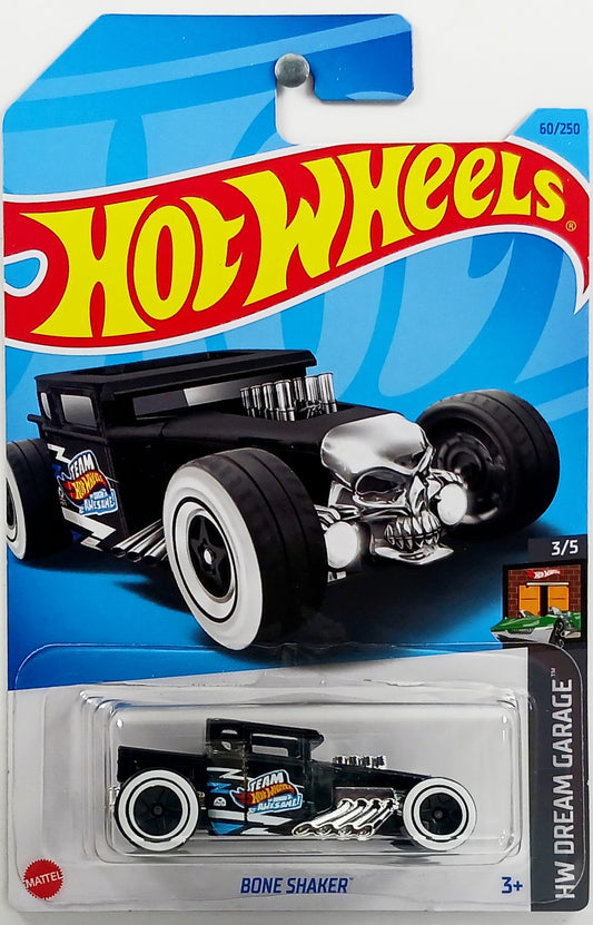 Hot Wheels 2023 - Collector # 060/250 - HW Dream Garage 3/5 - Bone Shaker - Black / Team Hot Wheels - IC