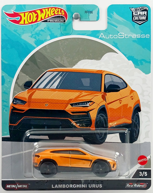 Hot Wheels 2022 - Premium / Car Culture / Auto Strasse 3/5 - Lamborghini Urus - Orange - Metal/Metal & Real Riders