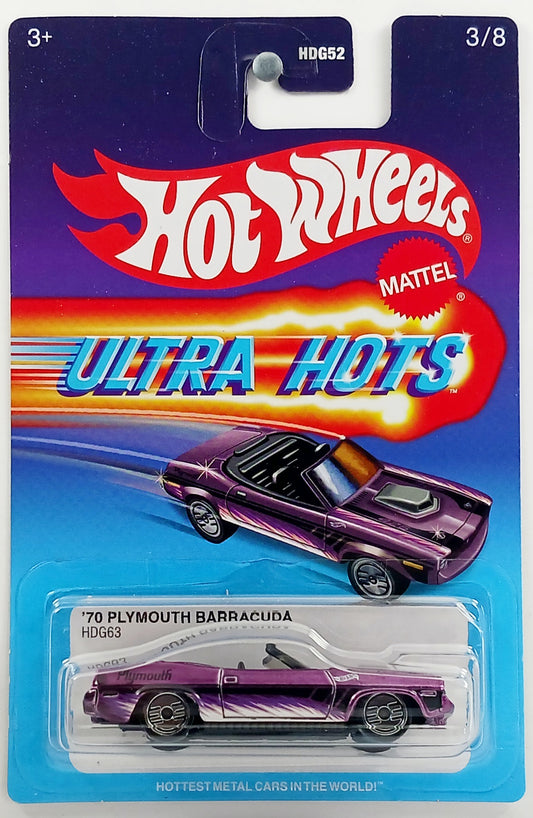 Hot Wheels 2022 - Ultra Hots 3/8 - '70 Plymouth Barracuda - Purple - UH Wheels - Target Exclusive