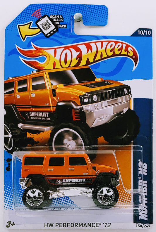 Hot Wheels 2012 - Collector # 150/247 - HW Performance 10/10 - Hummer H2 - Orange / Superlift - USA