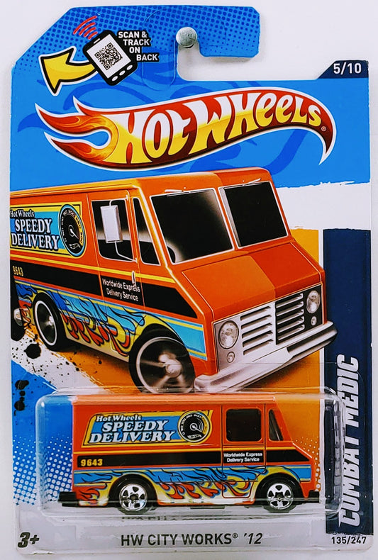 Hot Wheels 2012 - Collector # 135/247 - HW City Works 5/10 - Combat Medic - Orange / Speedy Delivery - USA