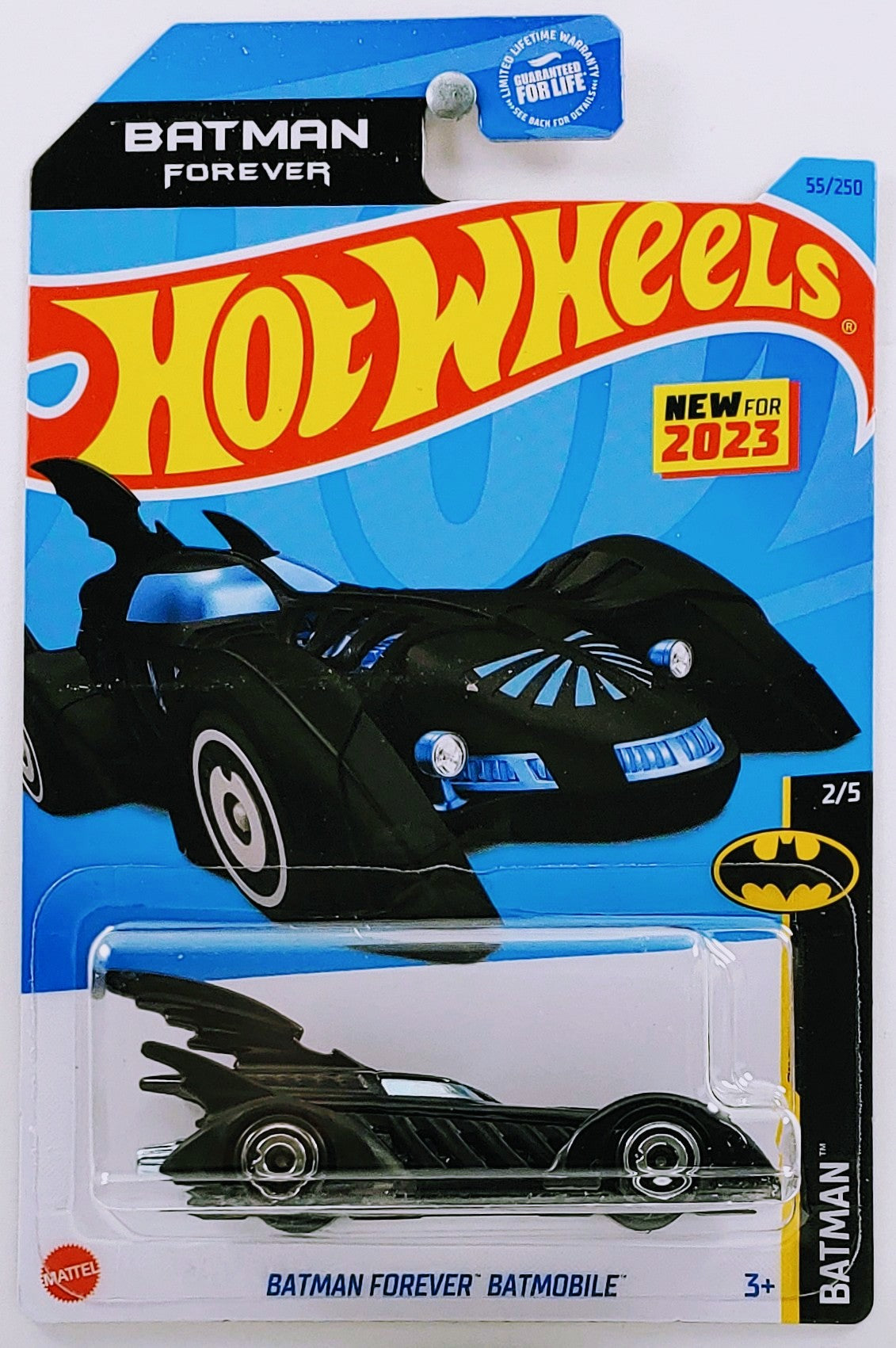 Hot Wheels 2023 - Collector # 055/250 - Batman 2/5 - New Models - Batman Forever Batmobile - Black - USA