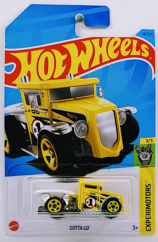 Hot Wheels 2023 - Collector # 048/250 - Experimotors 3/5 - Gotta Go - Yellow / # 1 - IC