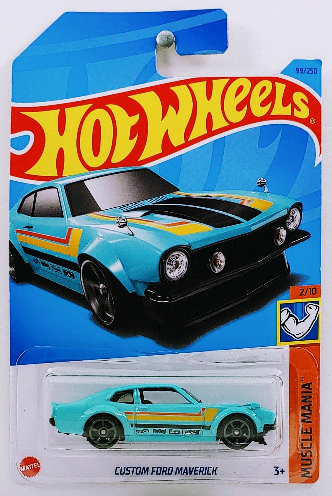 Hot Wheels 2023 - Collector # 099/250 - Muscle Mania 2/10 - Custom Ford Maverick - Aqua - IC