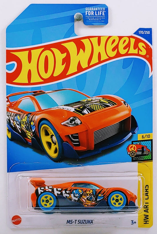 Hot Wheels 2022 - Collector # 170/250 - HW Art Cars 6/10 - Ms-T-Suzuka - Orange / 'I' - USA