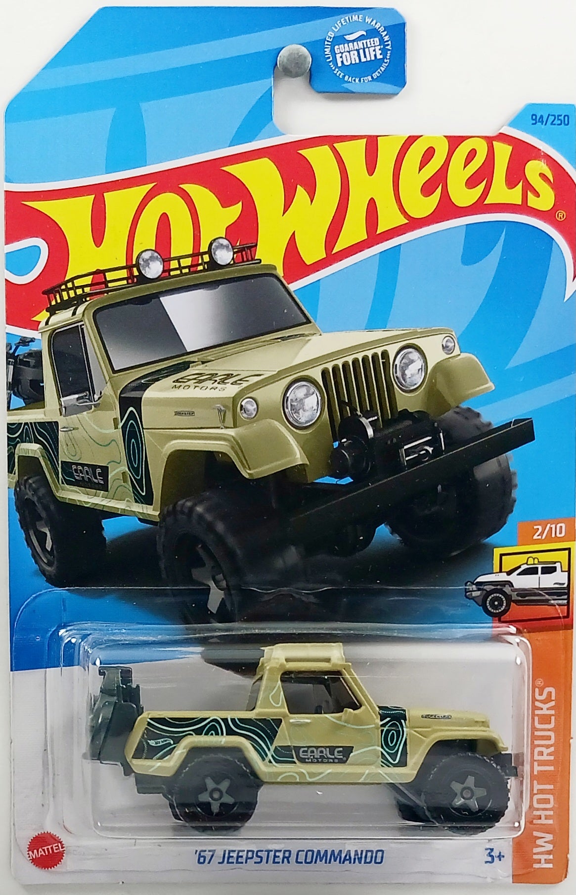 Hot Wheels 2023 - Collector # 094/250 - HW Hot Trucks 2/10 - '67 Jeepster Commando - Matte Pale Green - USA