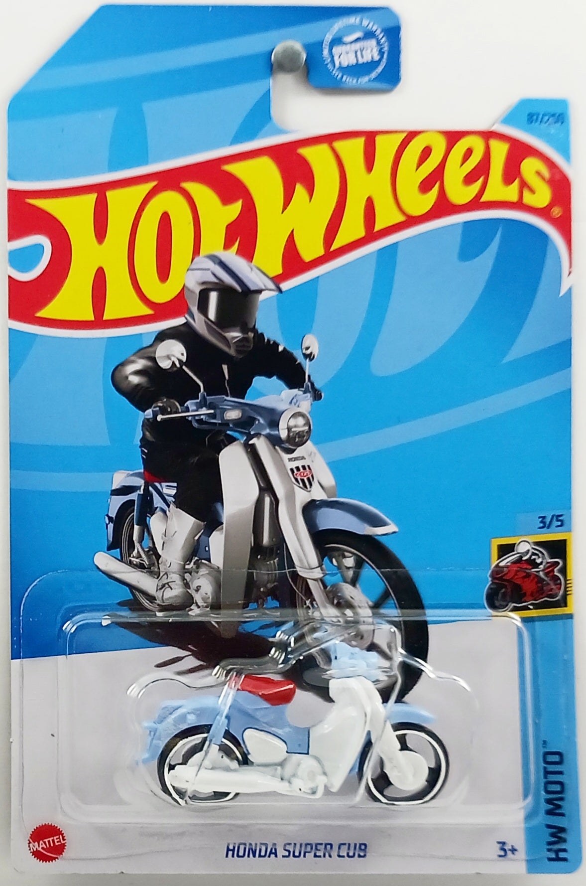 Hot Wheels 2023 - Collector # 087/250 - HW Moto 03/05 - Honda Super Cub - Light Blue & White / Red Seat - USA