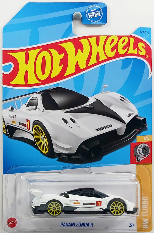 Hot Wheels 2023 - Collector # 072/250 - HW Turbo 1/5 - Pagani Zonda R - White / # 1 - USA