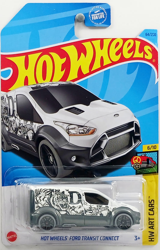 Hot Wheels 2023 - Collector # 064/250 - HW Art Cars 6/10 - Hot Wheels Ford Transit Connect - White / "D" - USA