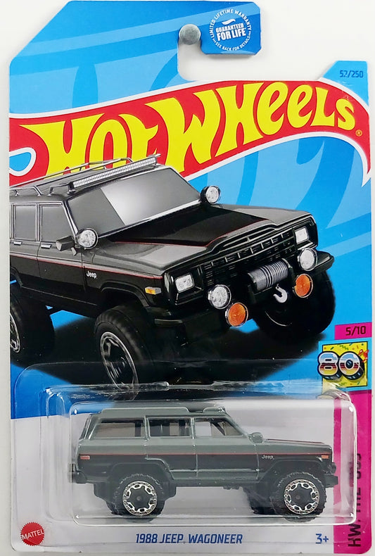 Hot Wheels 2023 - Collector # 052/250 - HW The 80s 5/10 - 1988 Jeep Wagoneer - Gray - USA