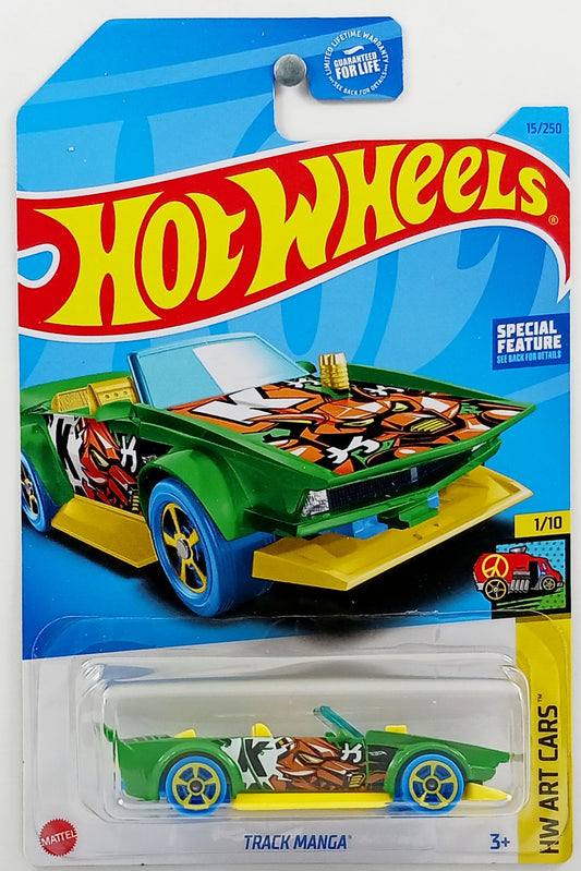 Hot Wheels 2023 - Collector # 015/250 - HW Art Cars 1/10 - Track Manga - Green - USA