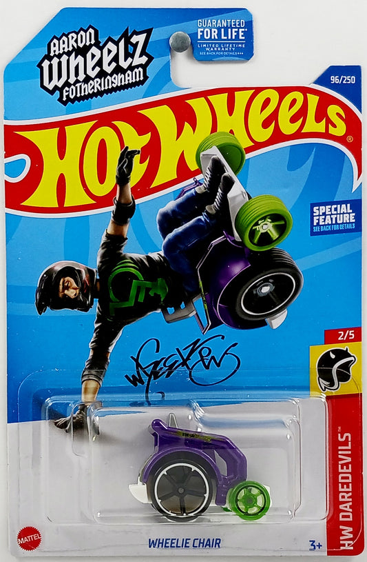 Hot Wheels 2022 - Collector # 096/250 - HW Daredevils 2/5 - Wheelie Chair - Purple - USA