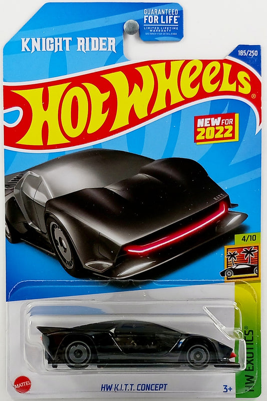 Hot Wheels 2022 - Collector # 185/250 - HW Exotics 4/10 - HW K.I.T.T. Concept - Black - Aero Disc - USA Card with 'Knight Rider'