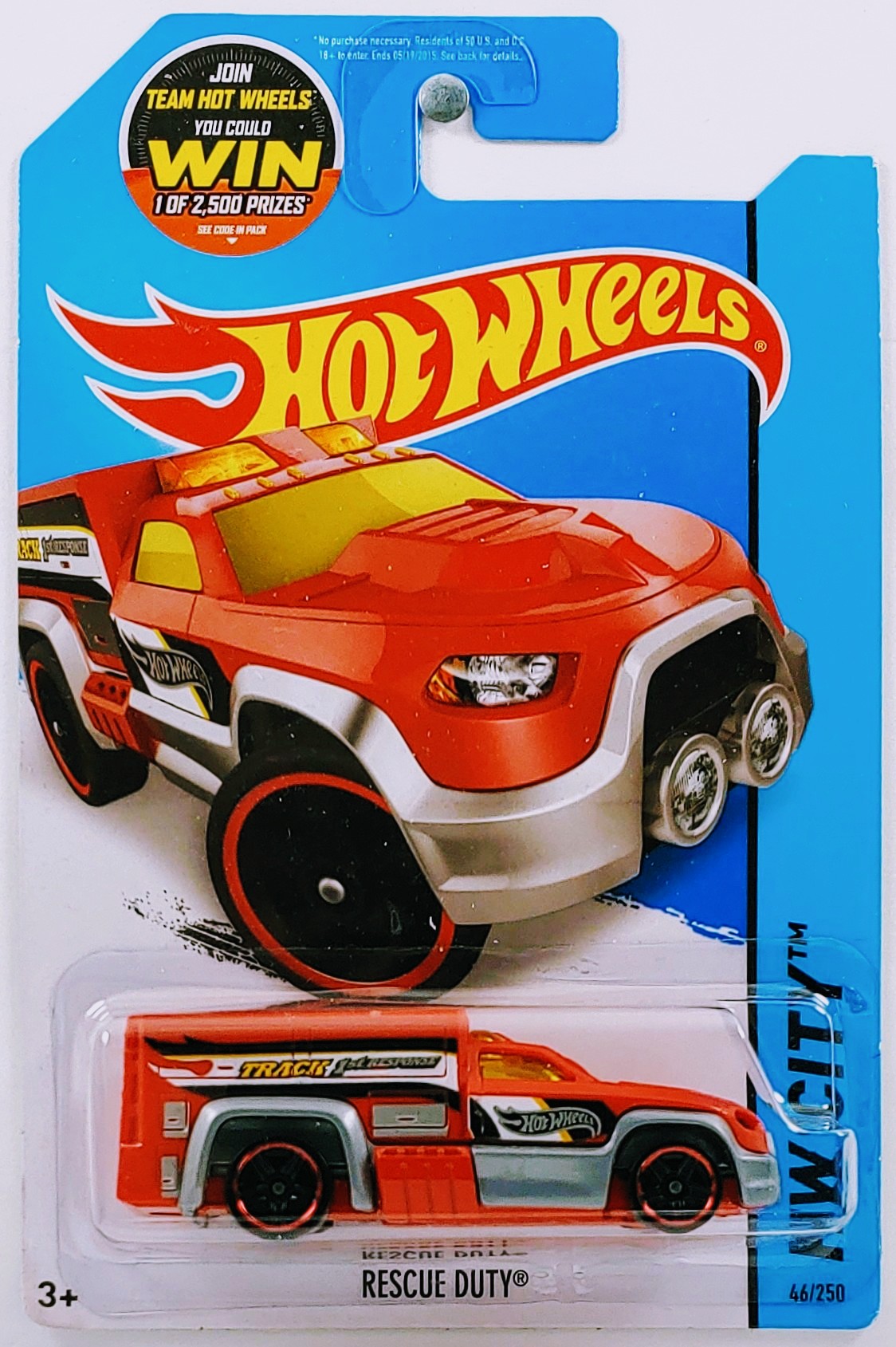 Hot Wheels 2015 - Collector # 046/250 - HW City / HW Rescue - Rescue Duty - Red / Track 1st Response - USA