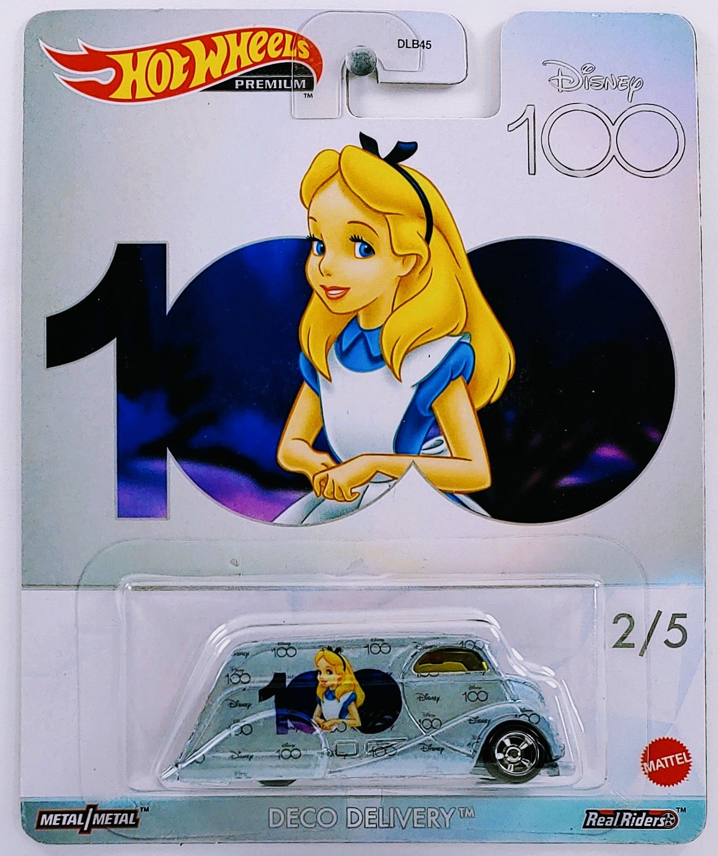 Hot Wheels 2023 - Premium / Disney 100 2/5 - Deco Delivery - Light Metallic Blue / Alice in Wonderland - Metal/Metal & Real Riders