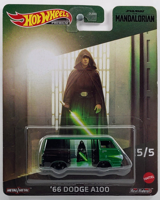 Hot Wheels 2023 - Premium / Star Wars / The Mandalorian # 5/5 - '66 Dodge A100 - Green / Luke Skywalker Graphics - Metal/Metal & Real Riders