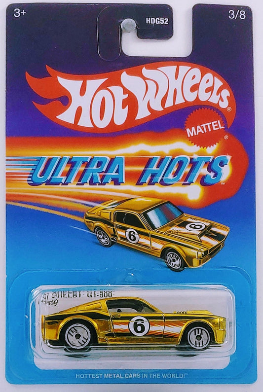 Hot Wheels 2023 - Ultra Hots 3/8 - '67 Shelby GT-500 - Spectraflame Gold / # 6 - UH Wheels - Target Exclusive