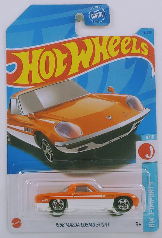 Hot Wheels 2023 - Collector # 118/250 - HW J-Imports 09/10 - 1968 Mazda Cosmo Sport - Orange - White Bottom - USA