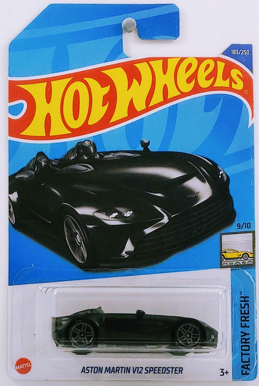 Hot Wheels 2022 - Collector # 183/250 - Factory Fresh 9/10 - Aston Martin V12 Speedster - Black - IC