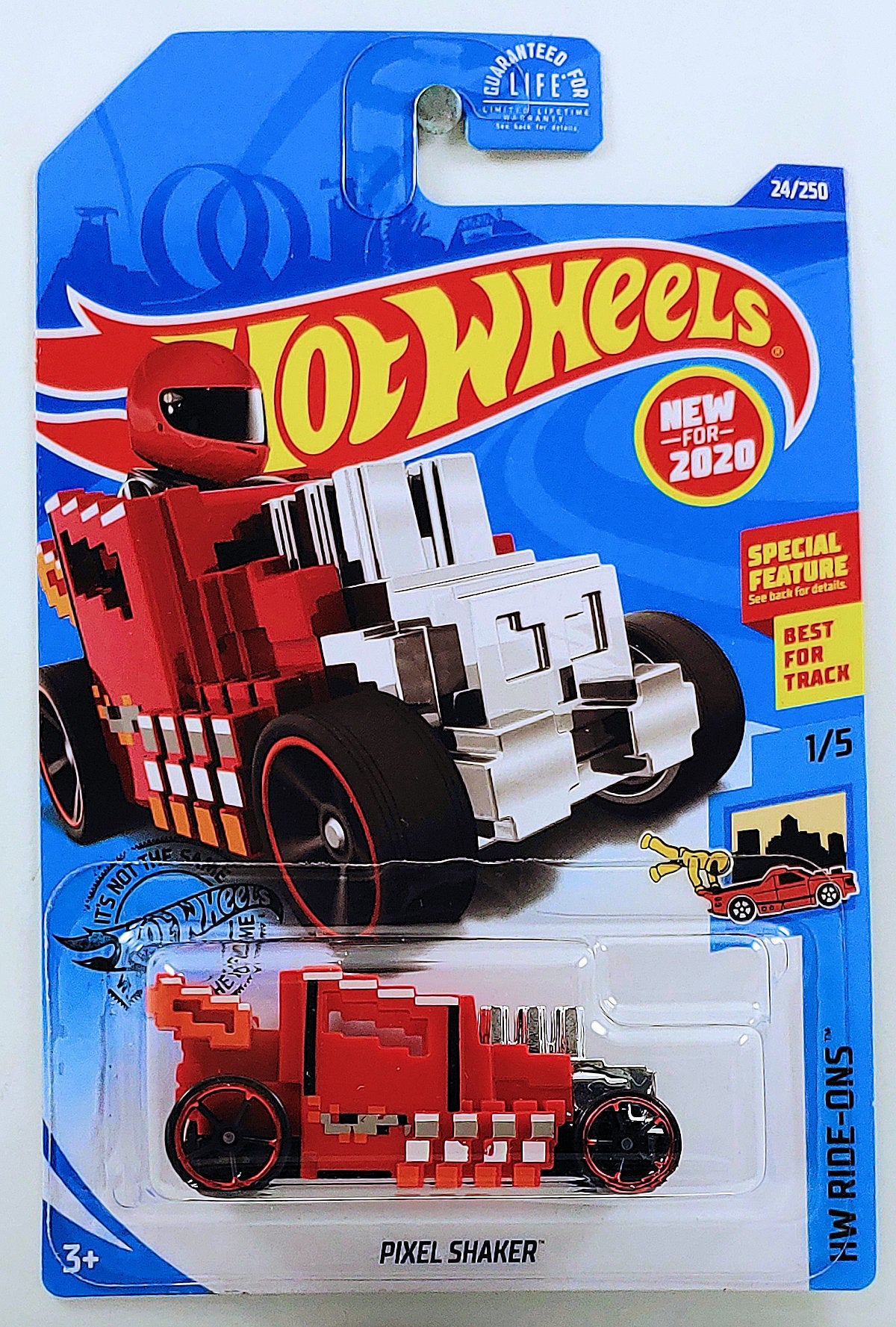 Hot Wheels 2020 - Collector # 024/250 - HW Ride-Ons 1/5 - New Models - Pixel Shaker - Red - USA