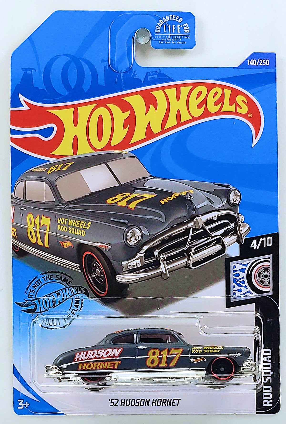 Hot Wheels 2020 - Collector # 140/250 - Rod Squad 4/10 - '52 Hudson Hornet - Dark Gray - USA