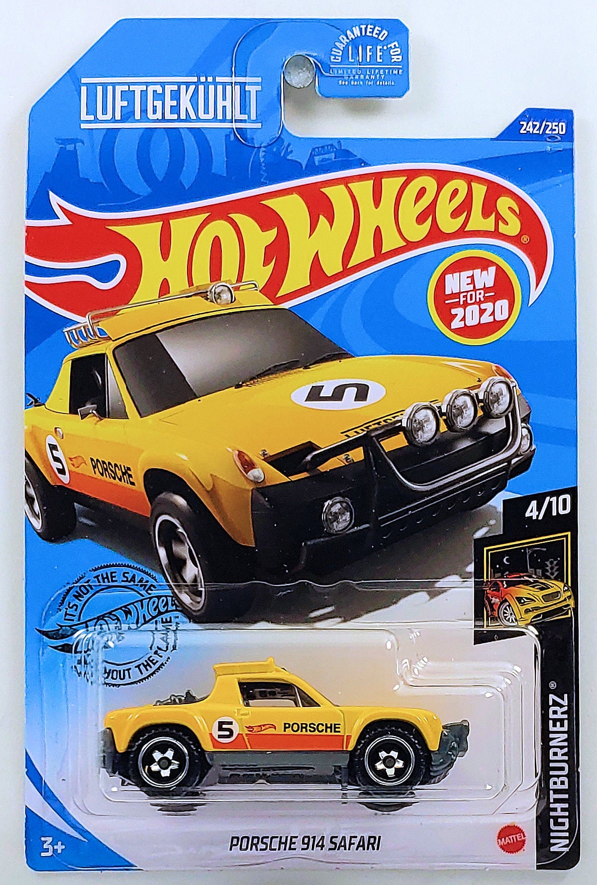 Hot Wheels 2020 - Collector # 242/250 - Nightburnerz 4/10 - New Models - Porsche 914 Safari - Yellow / Luftgekühlt - USA Card