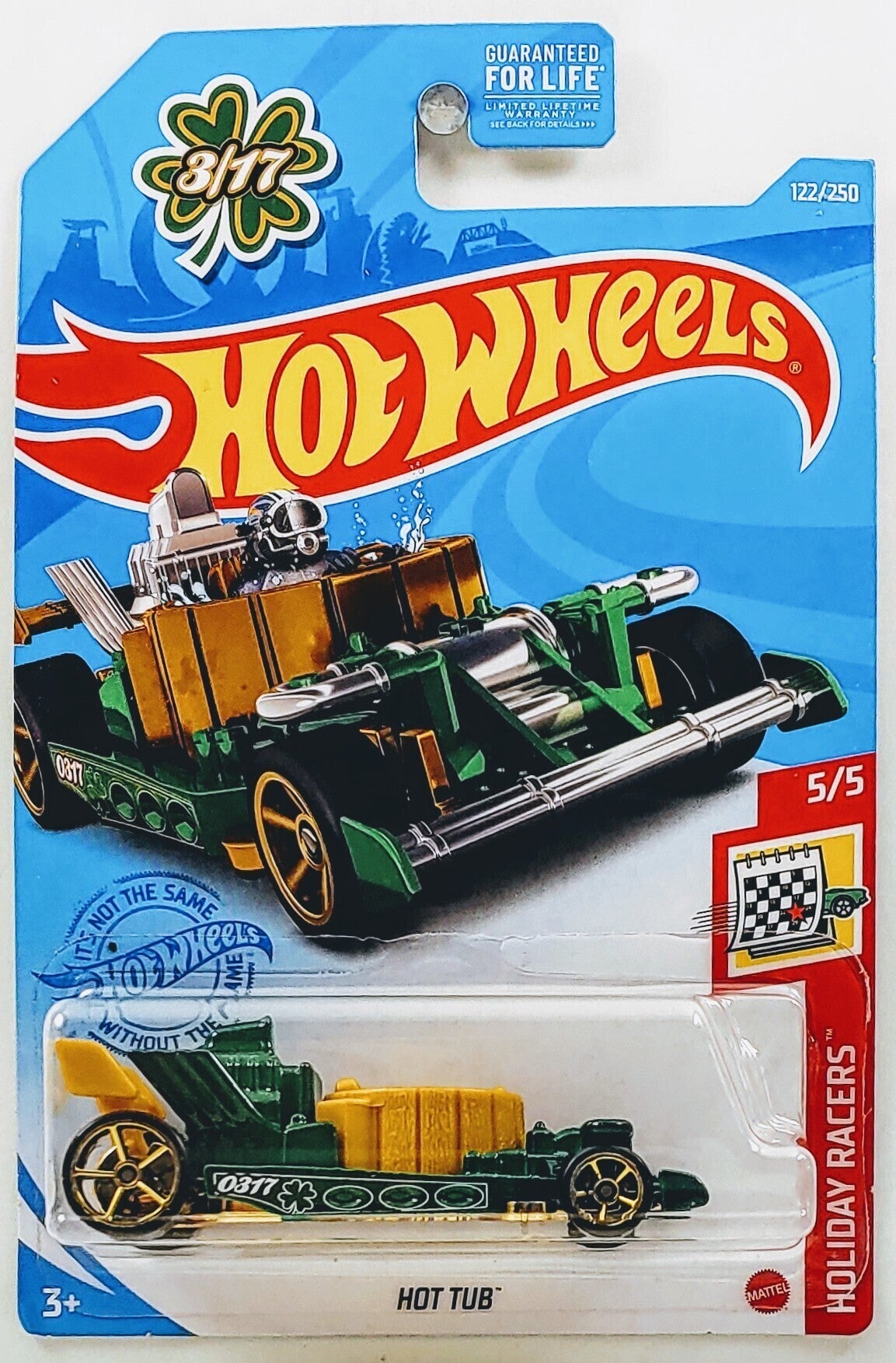 Hot Wheels 2021 - Collector # 122/250 - Holiday Racers 5/5 - Hot Tub - Dark Green &amp; Gold / St Patricks Day 317 - USA