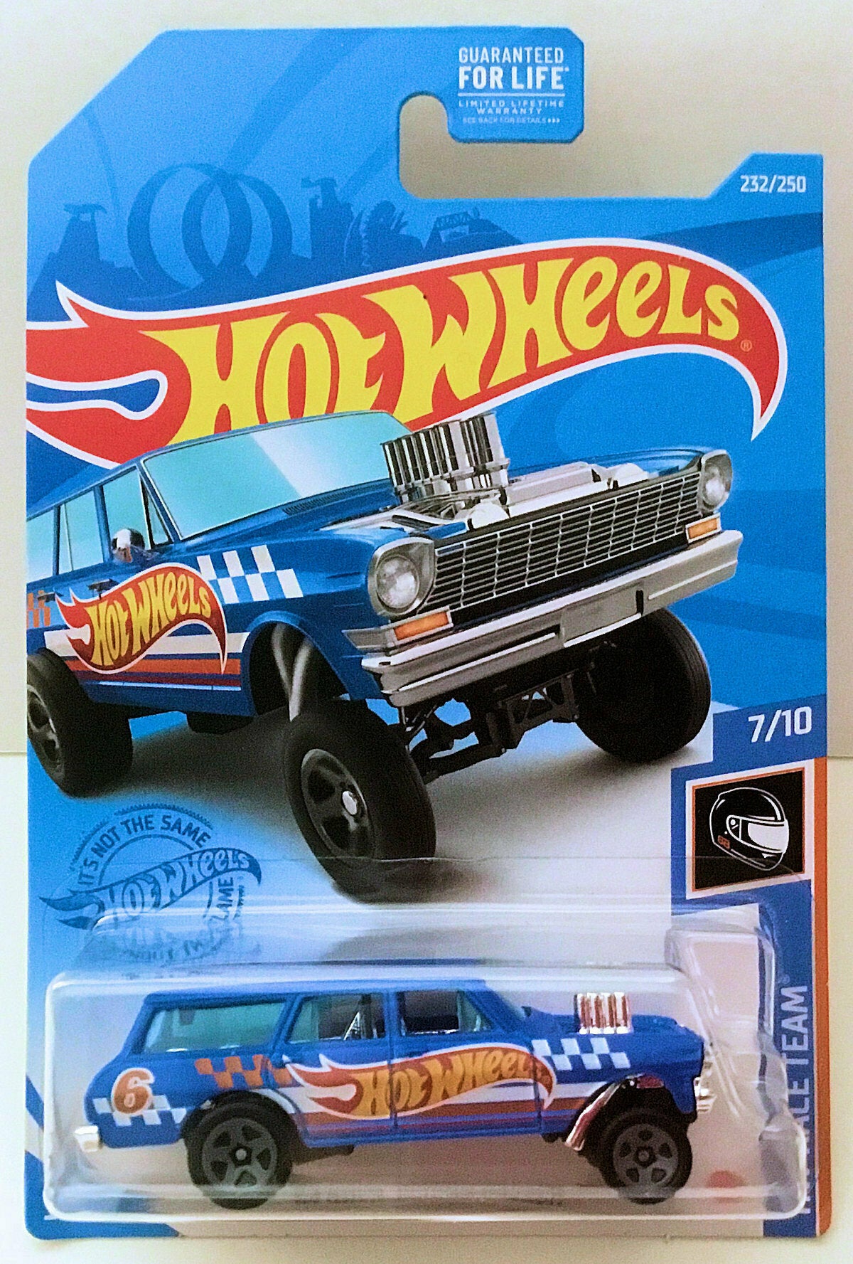 Hot Wheels 2021 - Collector # 232/250 - HW Race Team 7/10 - '64 Nova Wagon Gasser - Flat Blue - USA