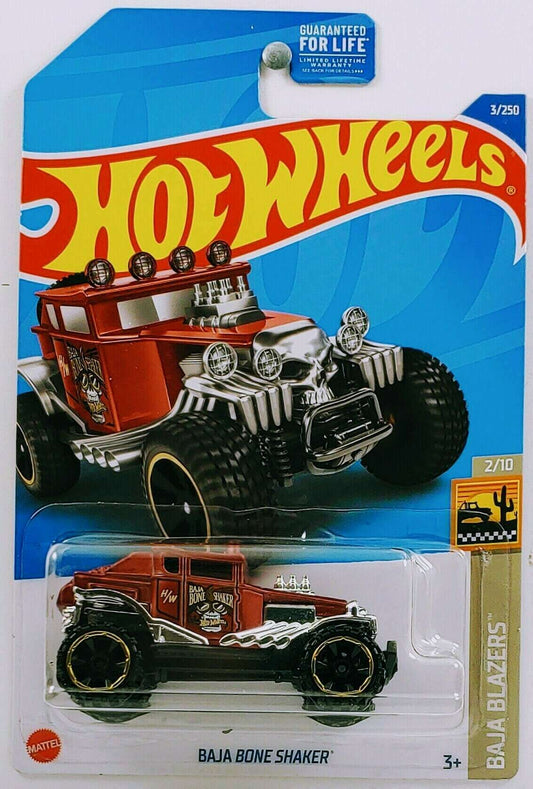 Hot Wheels 2022 - Collector # 003/250 - Baja Blazers 2/10 - Baja Bone Shaker - Matte Maroon - USA